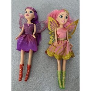Lot Of‎ 2 ZURU Sparkle Girlz Fairy Doll, 10", Complete W/Dresses, Wings & Boots